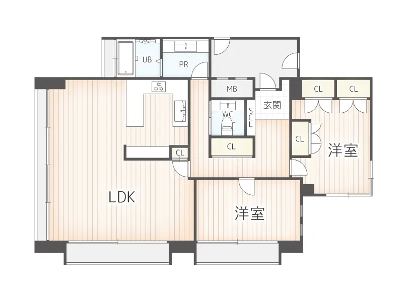 フリック・コート・アネックス（3LDK）中古マンションの間取り図