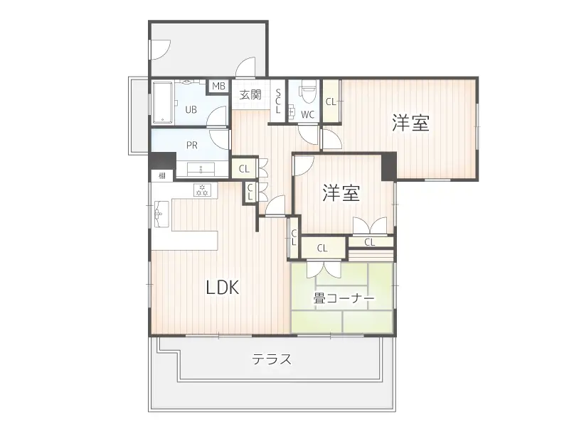 フリック・コート・アネックス（3LDK）中古マンションの間取り図