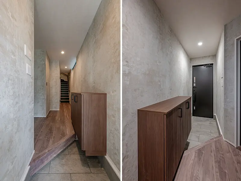 京都市伏見区淀樋爪町の新築一戸建ての玄関