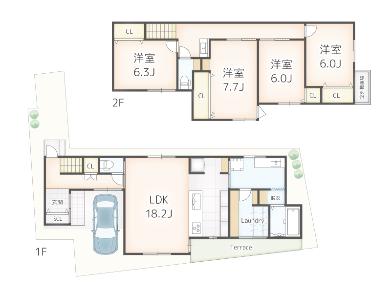 阿倍野区阪南町３丁目　建築条件付き土地の建築プラン例