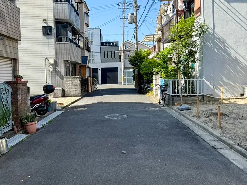 東大阪市鷹殿町の新築一戸建ての現地