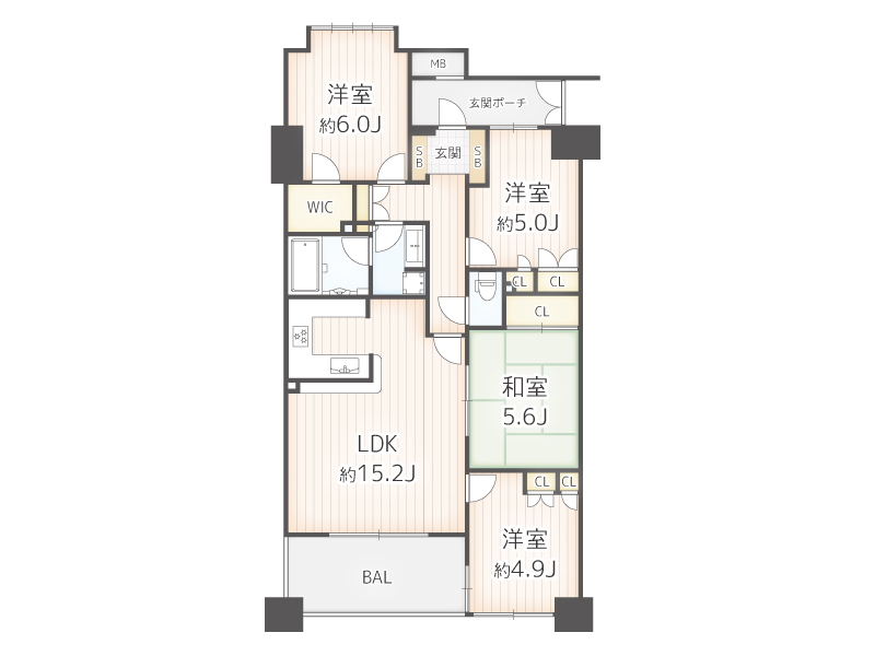 パークスクエア城東（4LDK）中古マンションの間取り図