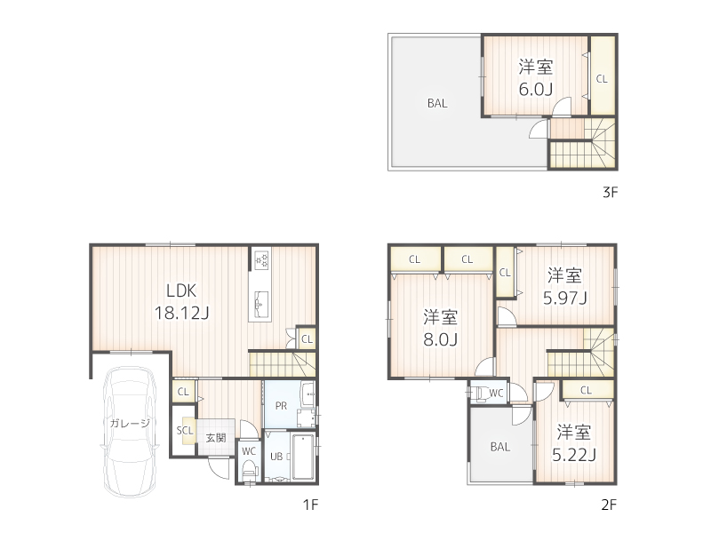 守口市藤田町3丁目 中古一戸建て住宅の間取り図