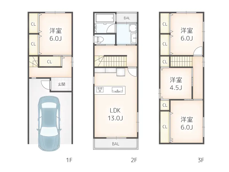 大正区平尾５丁目の中古一戸建て住宅の間取り図