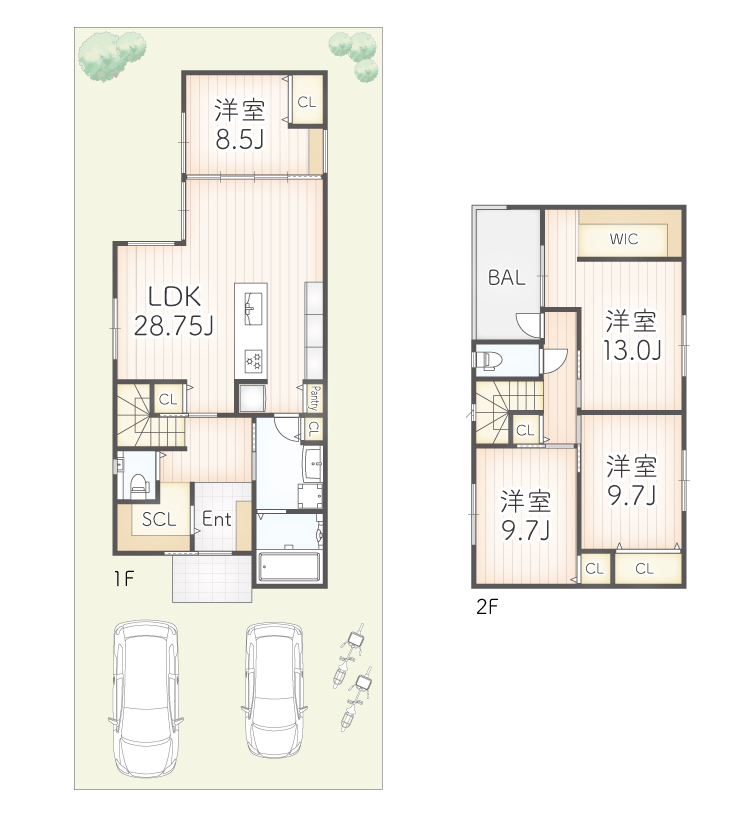 7ARC（セブンアーク）の施工実績｜大阪府羽曳野市に建てた注文住宅のフロアープラン図