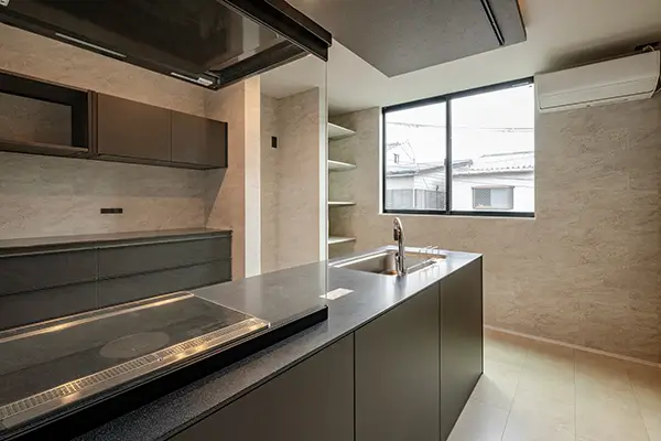 京都市伏見区の新築注文住宅　キッチン｜7ARC（セブンアーク）施工事例