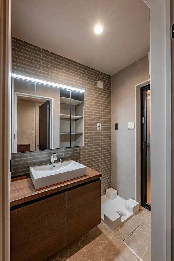 京都市伏見区の新築注文住宅　洗面室｜7ARC（セブンアーク）施工事例