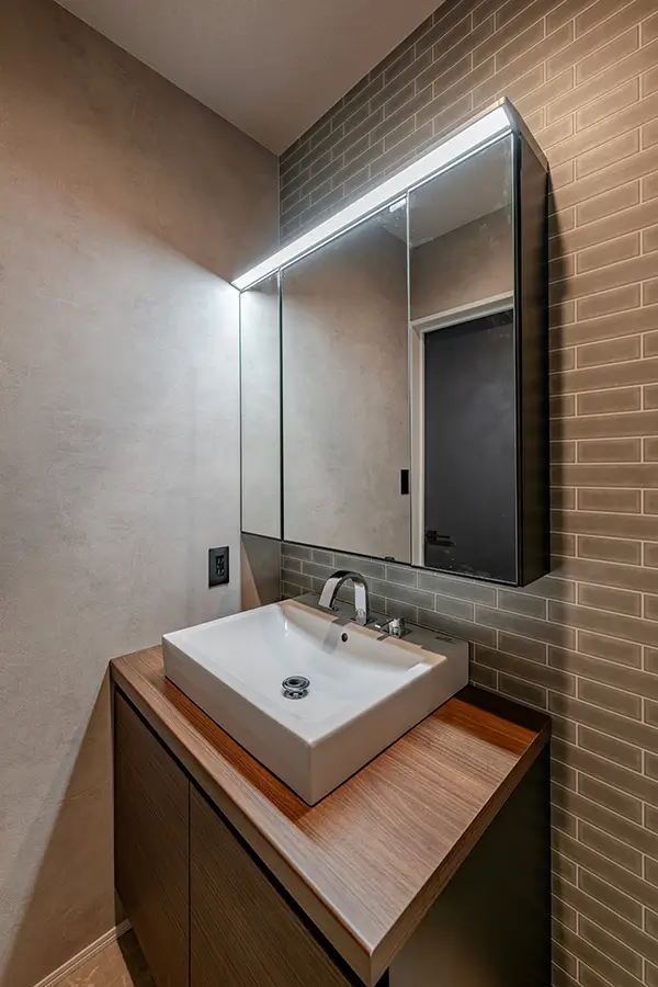 京都市伏見区の新築注文住宅　洗面室｜7ARC（セブンアーク）施工事例