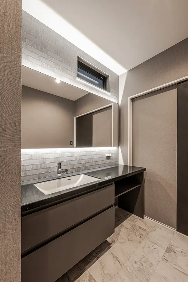 大阪市港区の新築注文住宅　洗面室｜7ARC（セブンアーク）施工事例