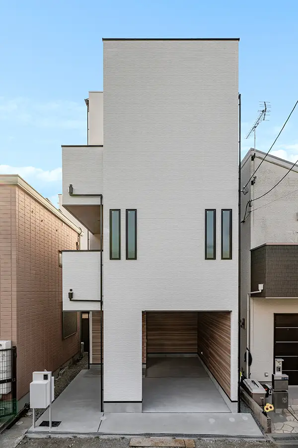 大阪市旭区の新築注文住宅　外観｜7ARC（セブンアーク）施工事例